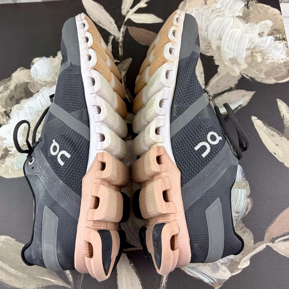 On Running On Cloud Cloudflow Active Running Sneakers in Rock Grey Rose Size 9.